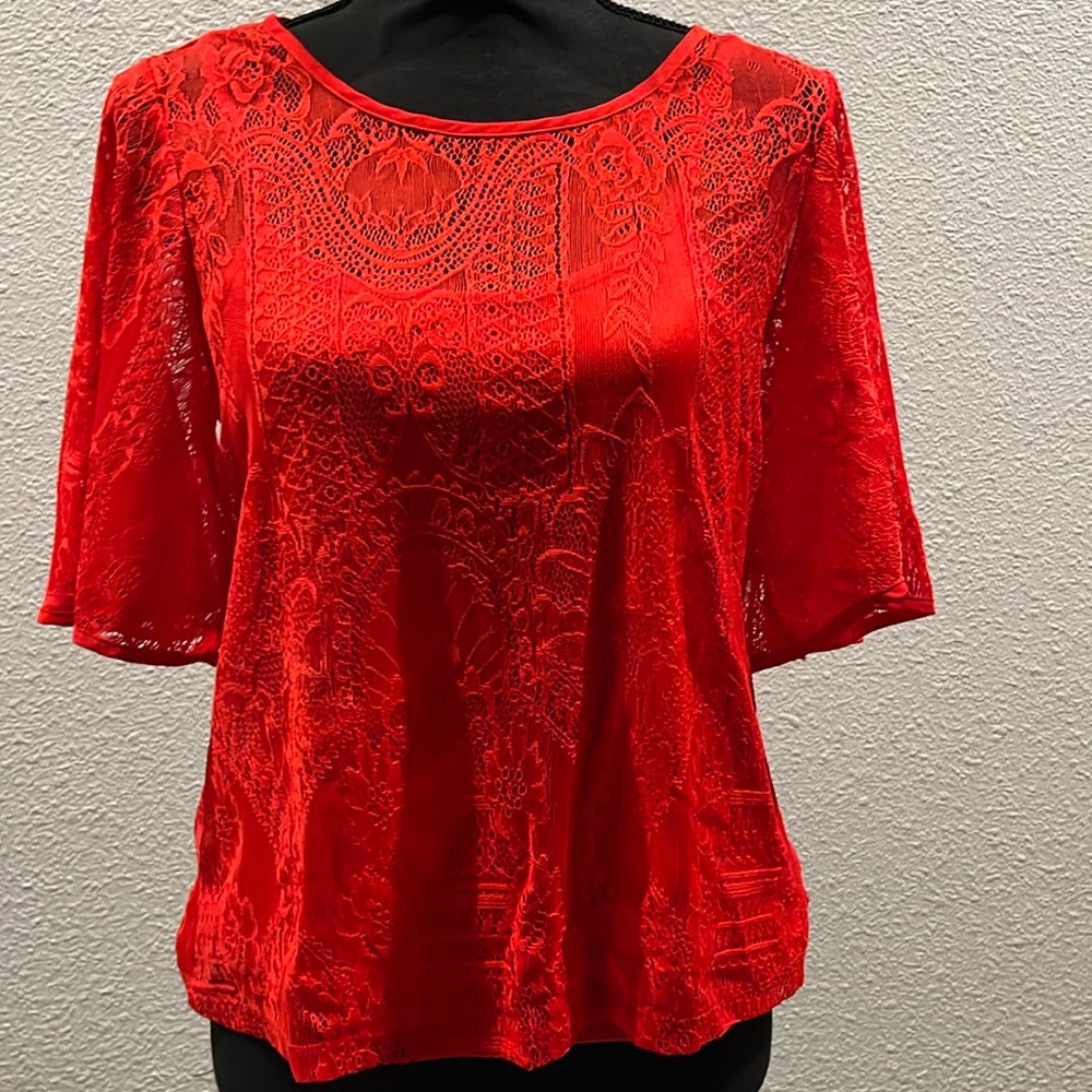 Beautiful red lace top